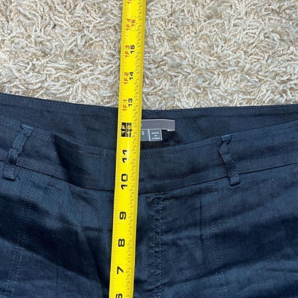 Vince Linen Blend Cargo Pocket Ankle Pants Women's Size 8 Navy Blue - Picture 12 of 15
